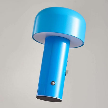 Blue mushroom LED table lamp