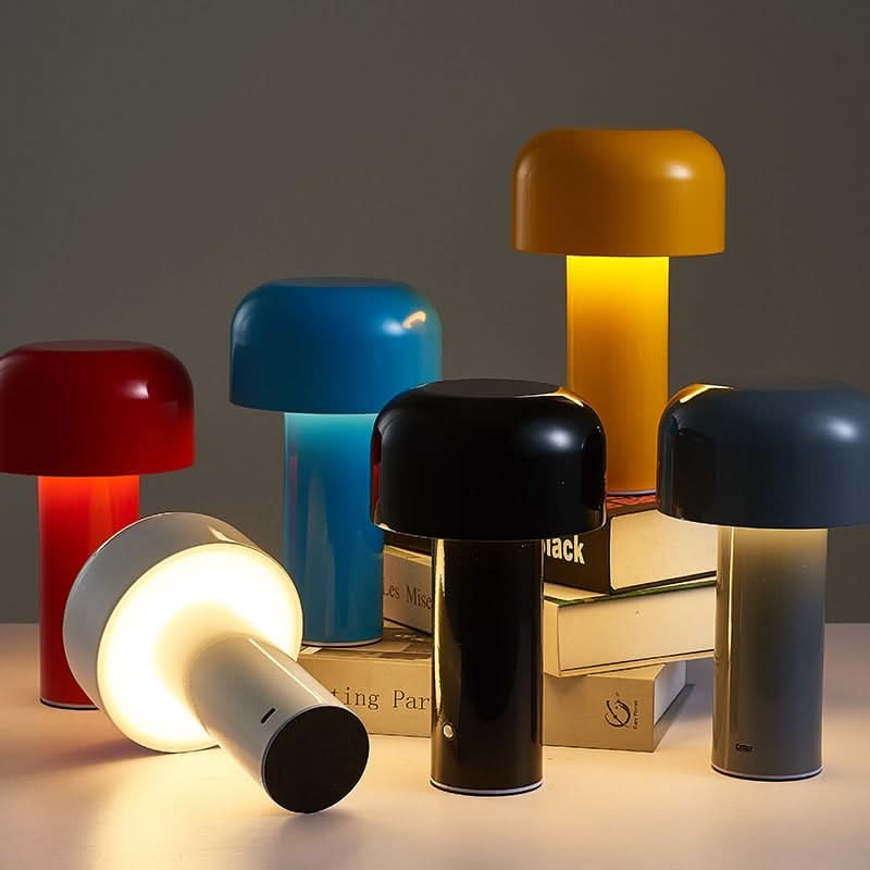 Rechargeable mushroom lamps in multiple colours