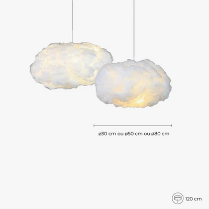 Cotton cloud pendant size options in centimetres