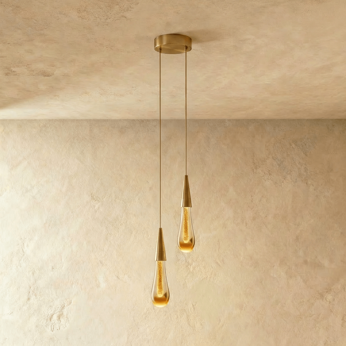Double crystal teardrop pendant lights