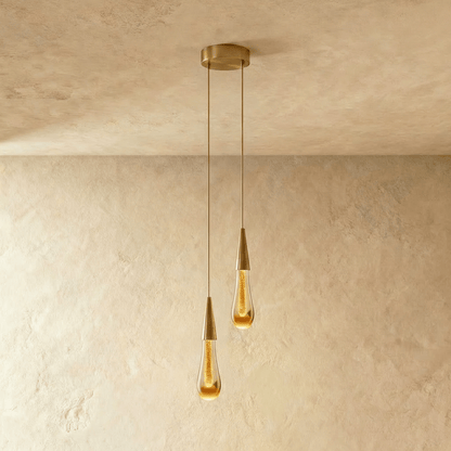 Double crystal teardrop pendant lights