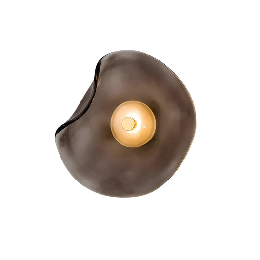 Curved Glass Wall Light with Sculpted Petal Shade