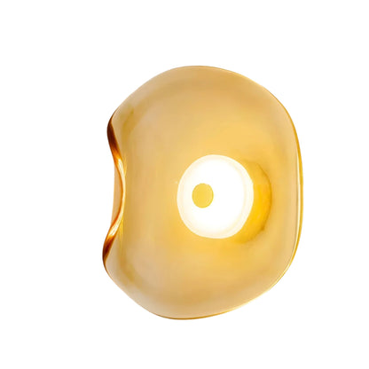 Curved Glass Wall Light with Sculpted Petal Shade