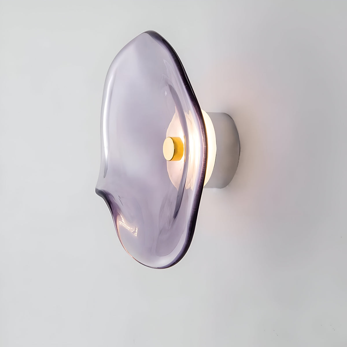 Curved Glass Wall Light with Sculpted Petal Shade