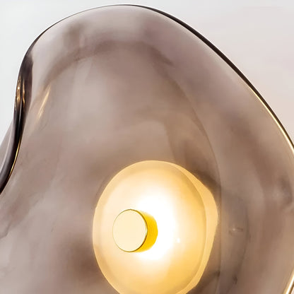 Curved Glass Wall Light with Sculpted Petal Shade