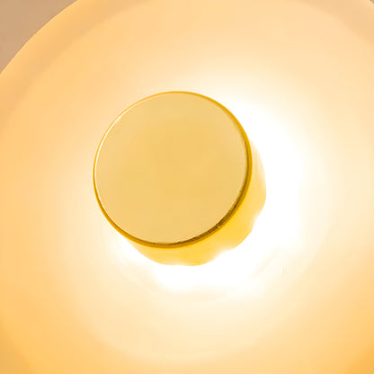 Curved Glass Wall Light with Sculpted Petal Shade