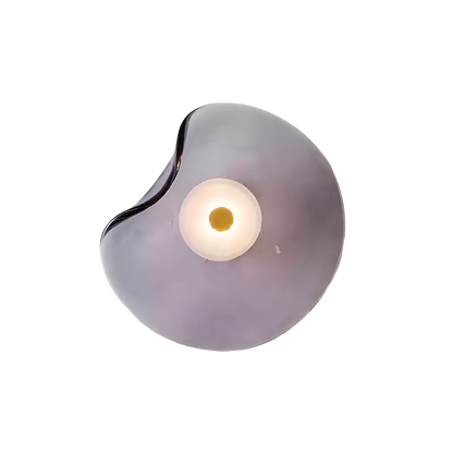Curved Glass Wall Light with Sculpted Petal Shade