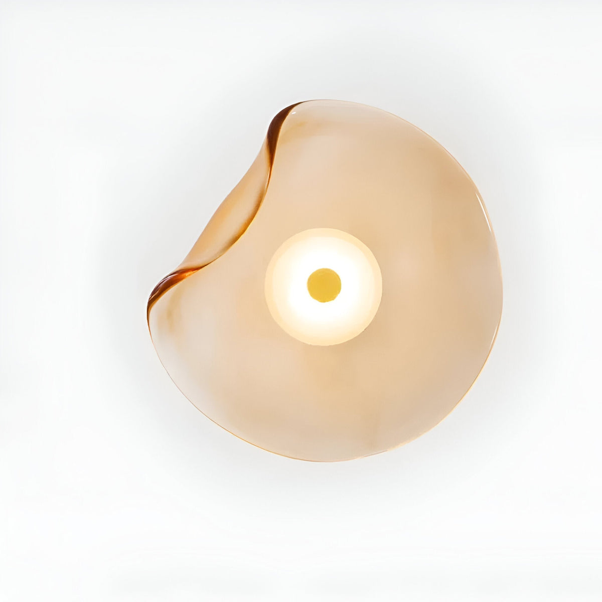 Curved Glass Wall Light with Sculpted Petal Shade