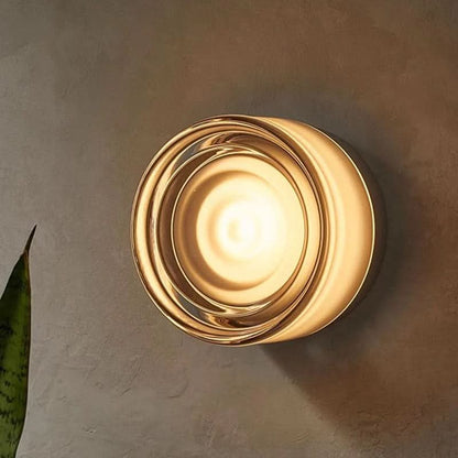 Dimmable LED glass wall sconce with rounded shade