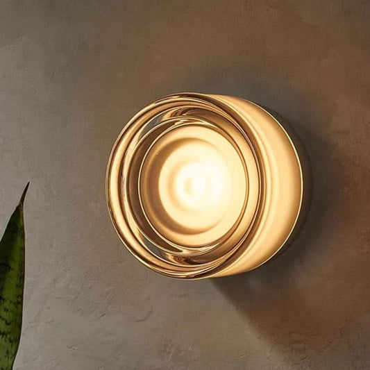 Dimmable LED glass wall sconce with rounded shade