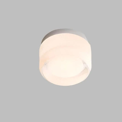 Modern round LED glass wall sconce variant view