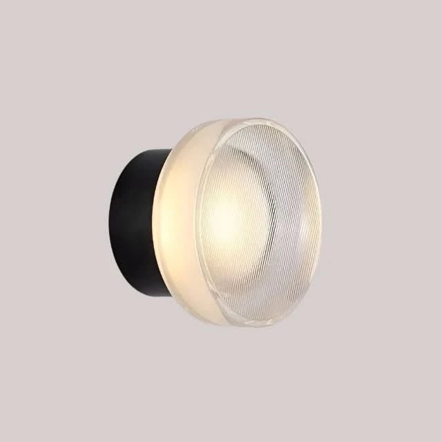Round LED glass wall sconce for indoor lighting
