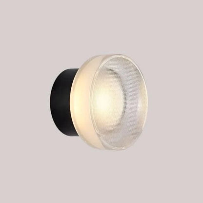 Round LED glass wall sconce for indoor lighting