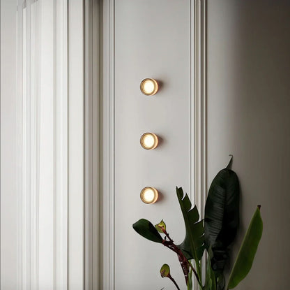 Modern indoor glass wall sconce with integrated LED