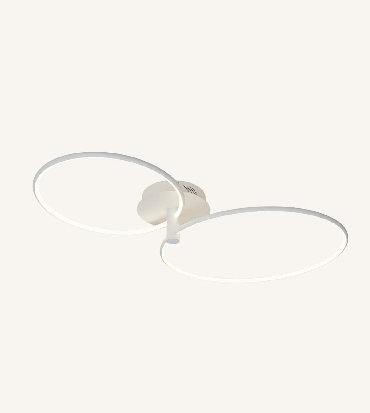 White twin-ring LED ceiling light against a plain background