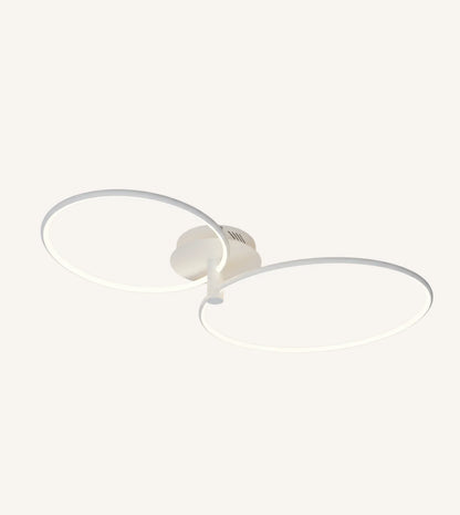 White twin-ring LED ceiling light against a plain background