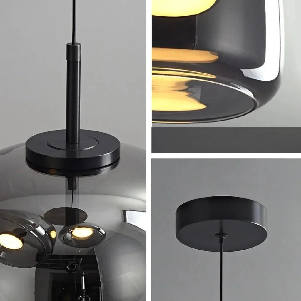 Pendant canopy, suspension and inner light details