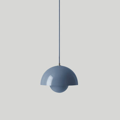 Blue dome pendant light