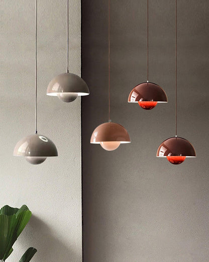 Dome pendants in assorted muted colours