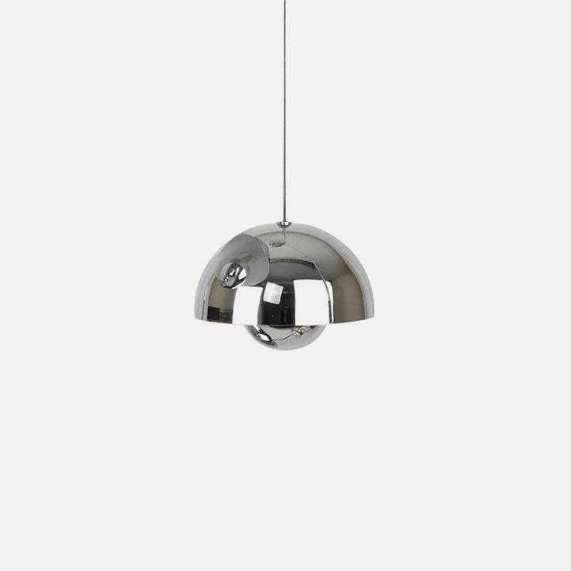 Reflective silver dome pendant