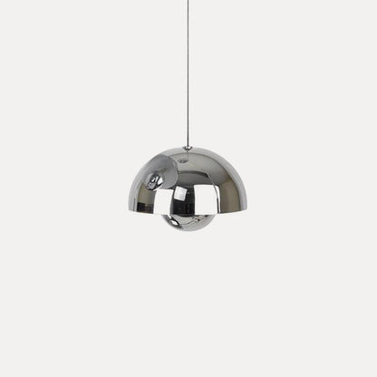 Reflective silver dome pendant