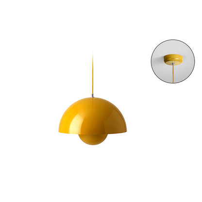 Yellow dome pendant with canopy detail