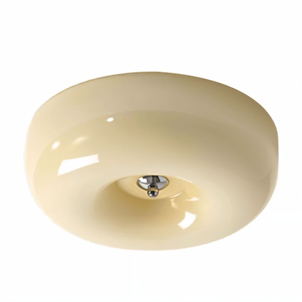 Beige donut glass ceiling light on a white background