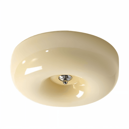 Beige donut glass ceiling light on a white background