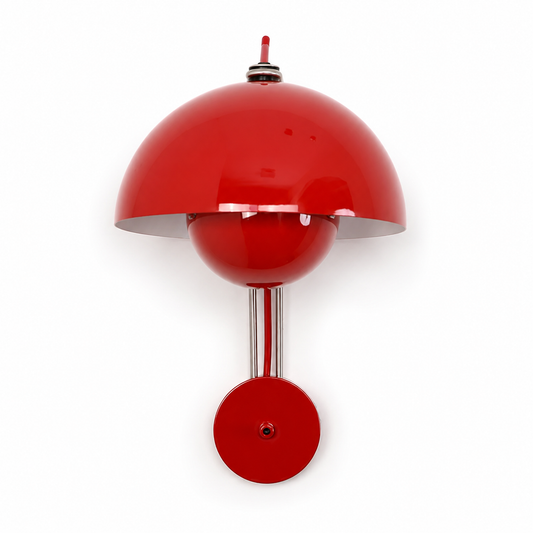 Red double-dome Flowerpot-style wall lamp