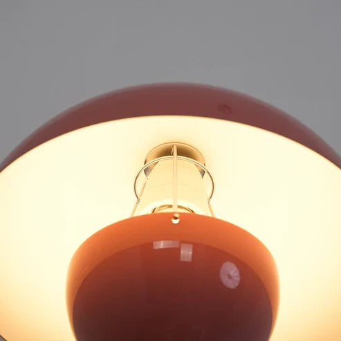 Illuminated dome wall light close-up