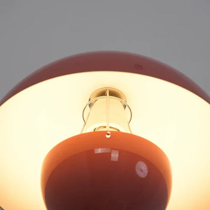 Illuminated dome wall light close-up