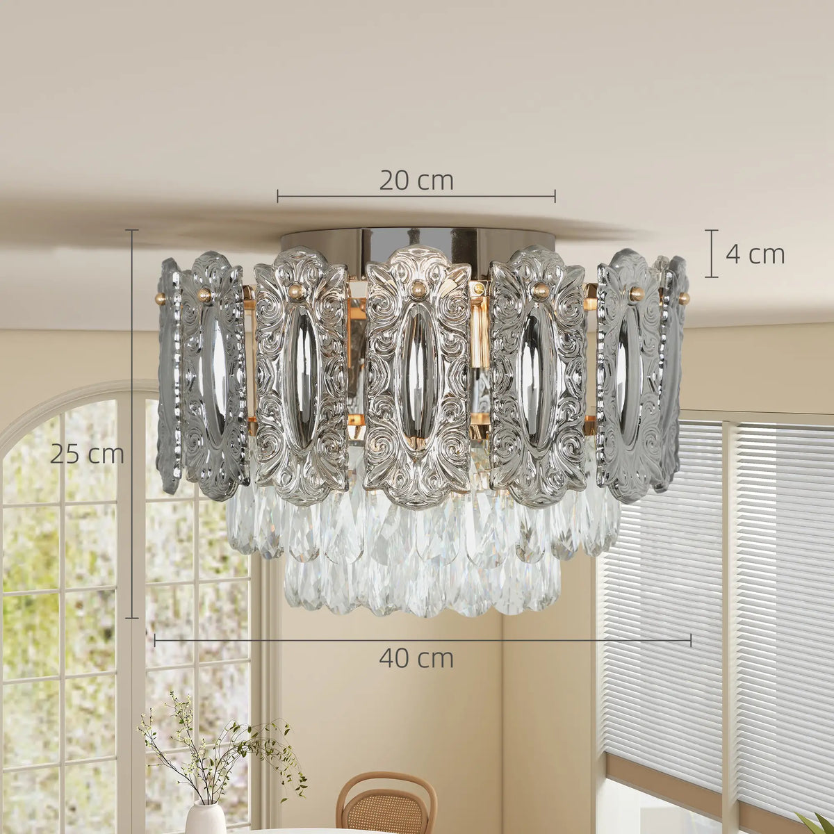 Smoke glass chandelier dimensions and ceiling base