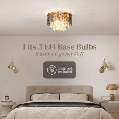 Crystal chandelier with three E14 fittings