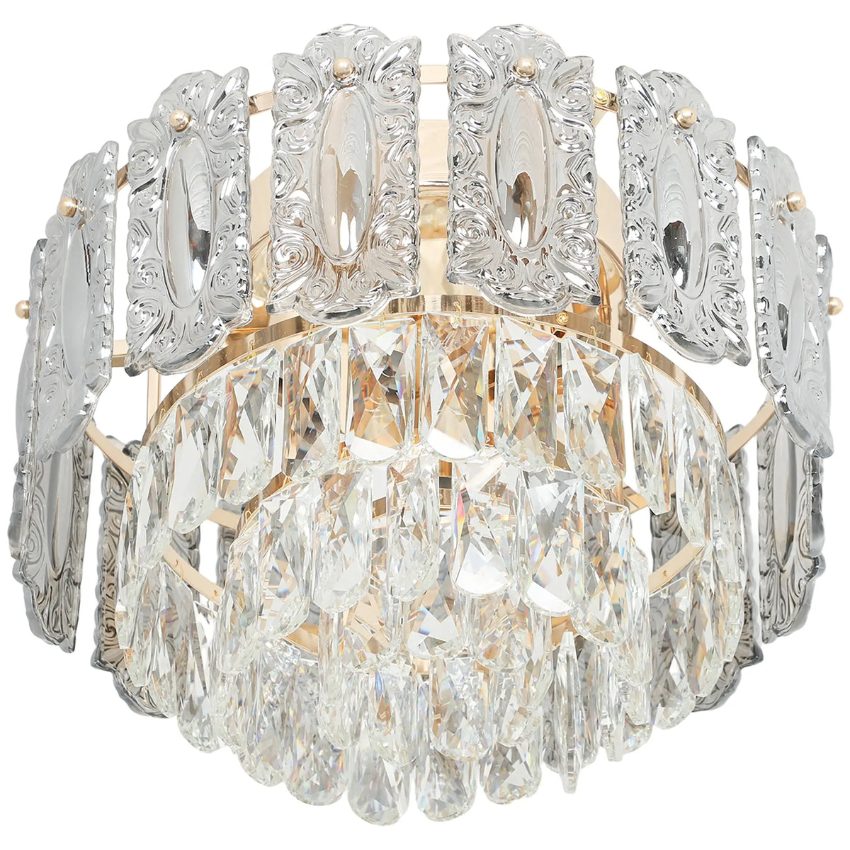 Underside detail of the crystal chandelier