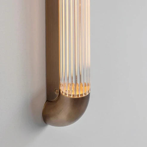 Ribbed glass tube and warm LED detail