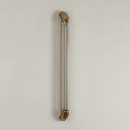 Unlit ribbed glass tube wall light