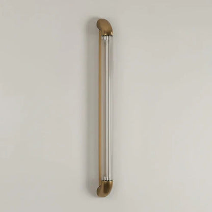 Unlit ribbed glass tube wall light