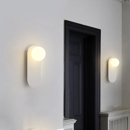Frosted Globe Wall Light with Slim Oval Base