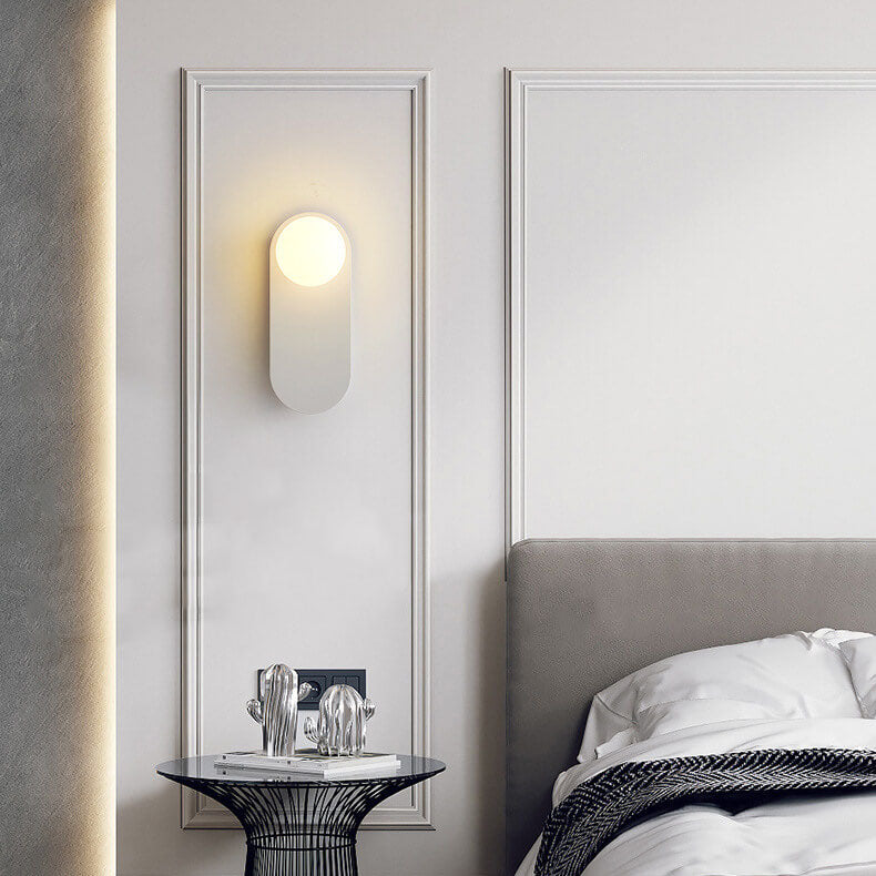 Frosted Globe Wall Light with Slim Oval Base