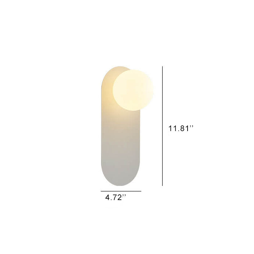Frosted Globe Wall Light with Slim Oval Base