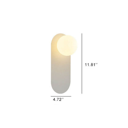 Frosted Globe Wall Light with Slim Oval Base