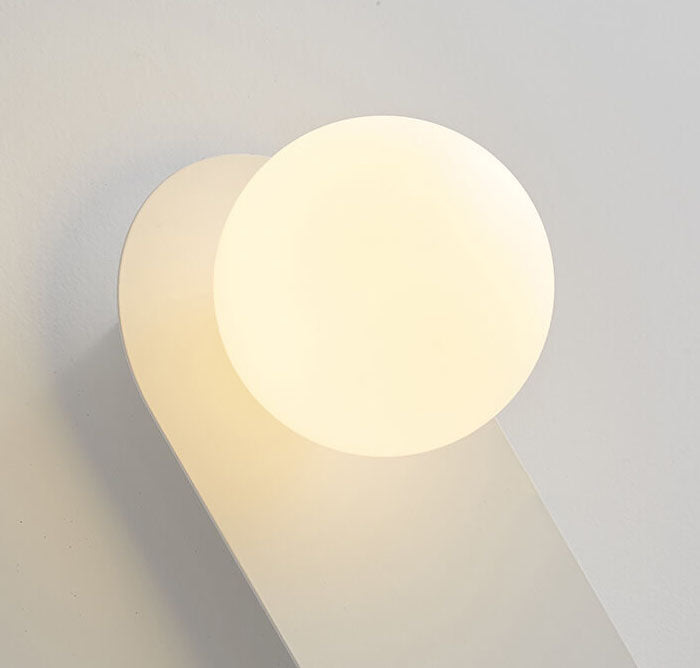 Frosted Globe Wall Light with Slim Oval Base