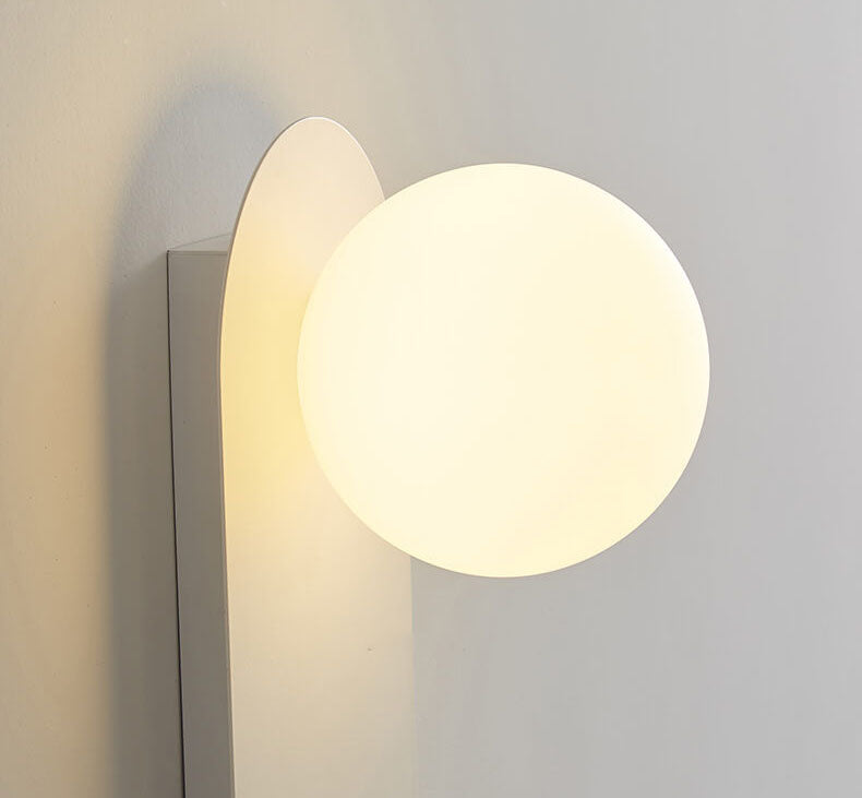 Frosted Globe Wall Light with Slim Oval Base