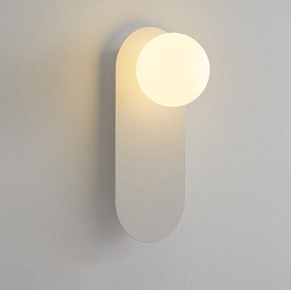 Frosted Globe Wall Light with Slim Oval Base
