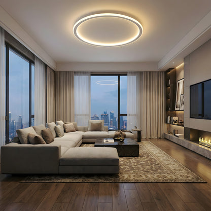 Round Scandi Aluminium LED Ceiling Light