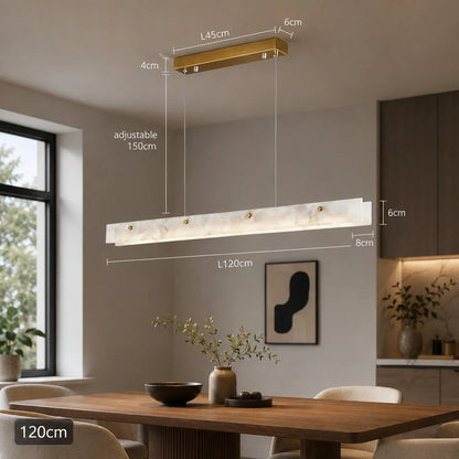 Natural Marble Linear Pendant Light