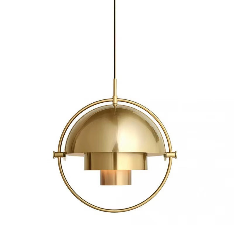 Gold Art Deco pendant light with rotating shade
