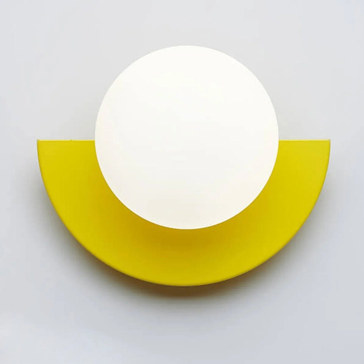 Half-Moon Opal Globe Wall Light