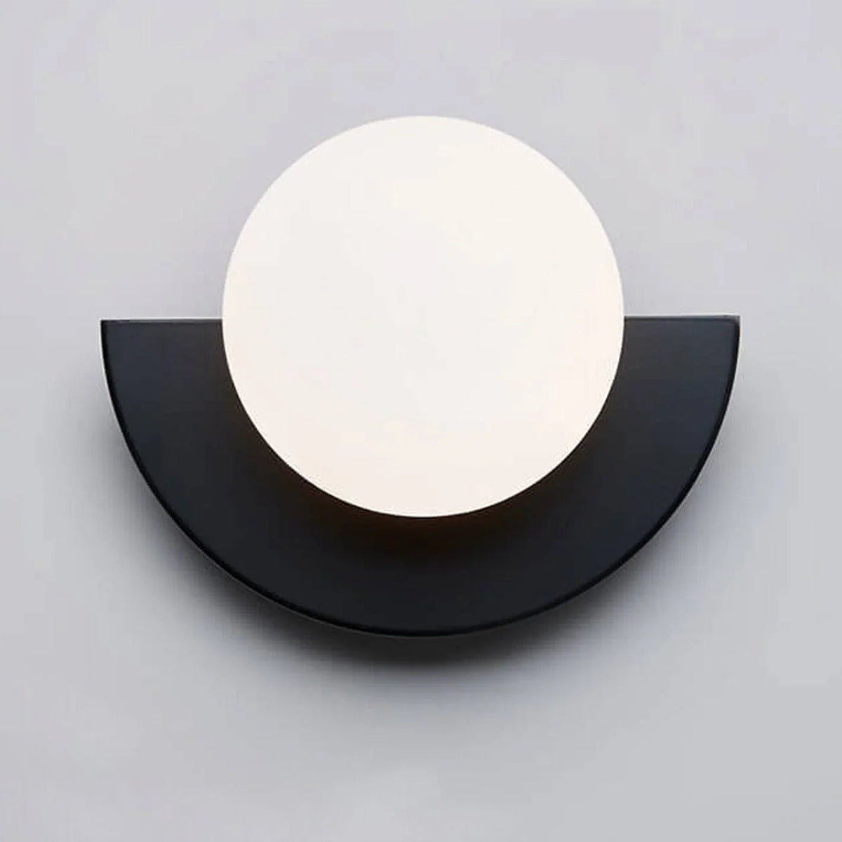 Half-Moon Opal Globe Wall Light
