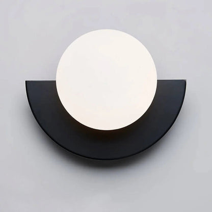 Half-Moon Opal Globe Wall Light